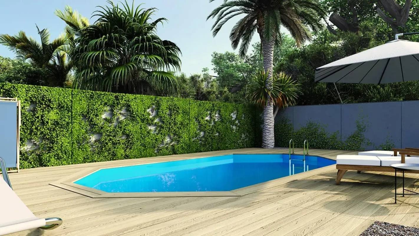 Altanka - Piscine en bois 7,57x4,07 - H.1,31 m fixations à sceller - BAS745OSPI+SZA - Imagen 2