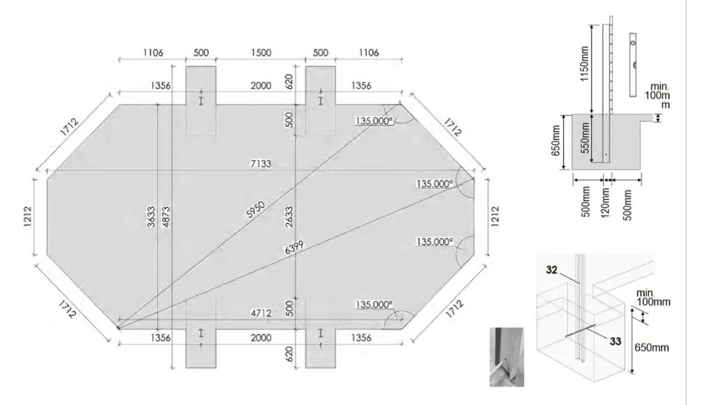 Altanka - Piscine en bois 7,57x4,07 - H.1,31 m fixations à sceller - BAS745OSPI+SZA - Imagen 7