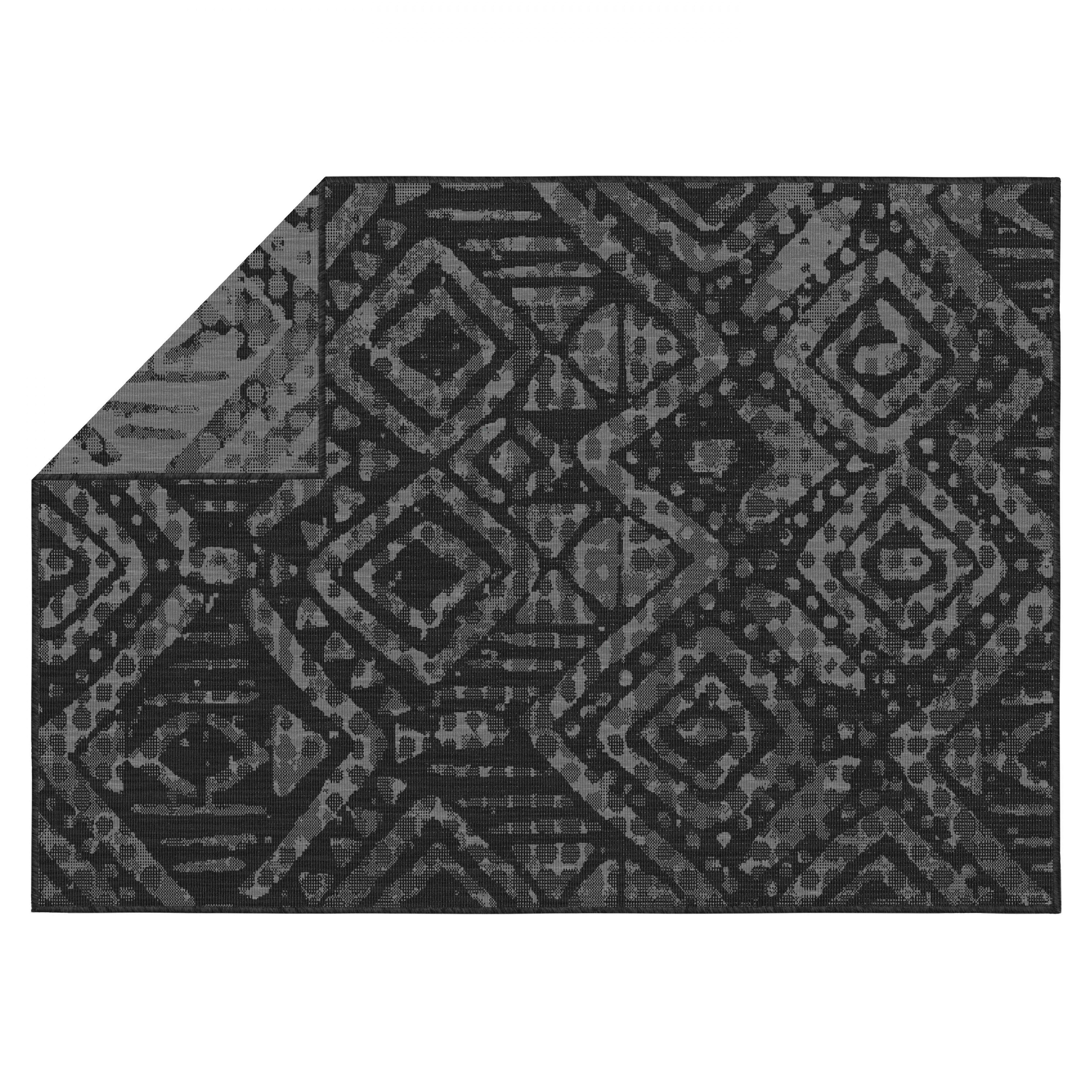 Oviala - Tapis d'extérieur en polypropylène 160 x 230 cm noir Kano - Oviala - Imagen 4