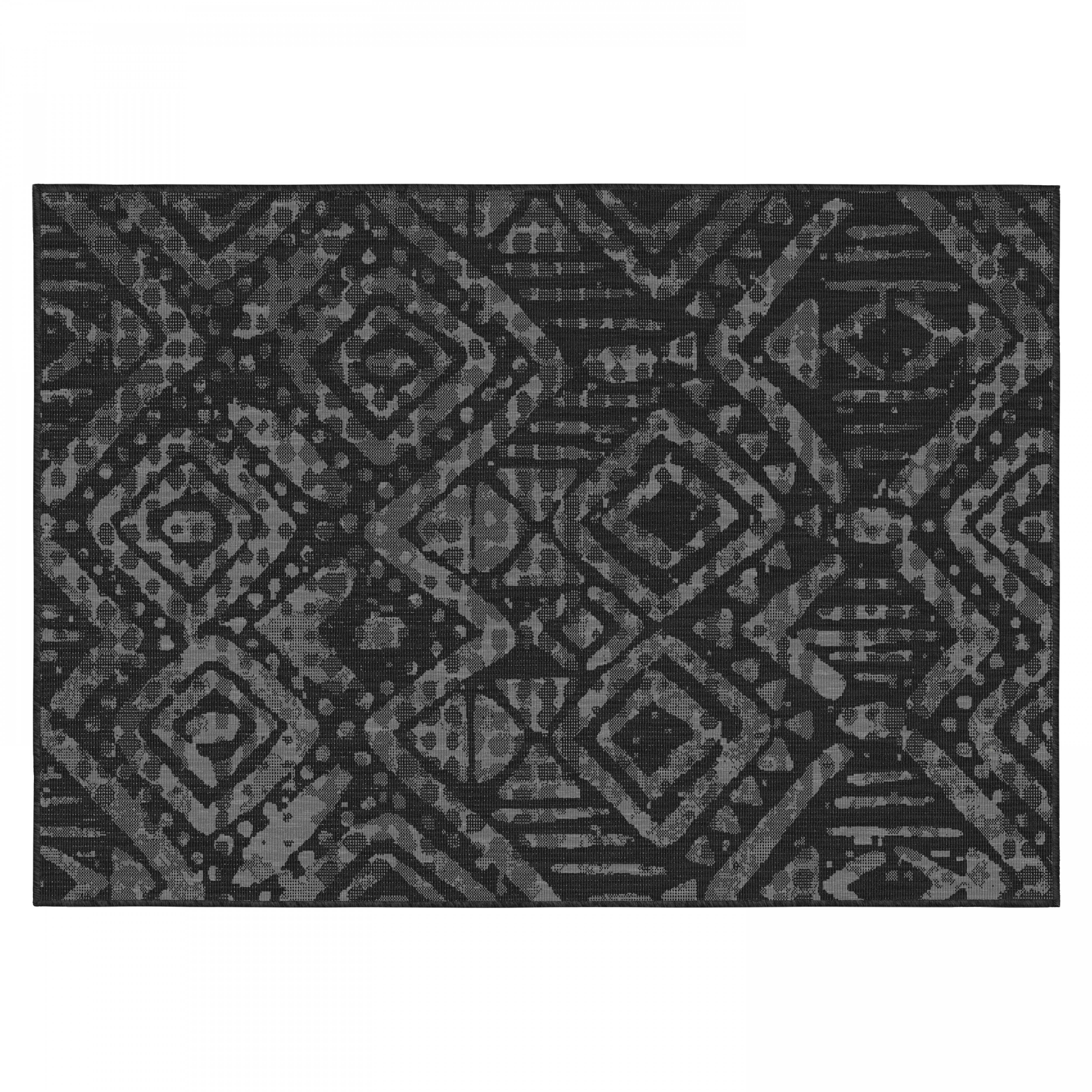 Oviala - Tapis d'extérieur en polypropylène 160 x 230 cm noir Kano - Oviala - Imagen 1