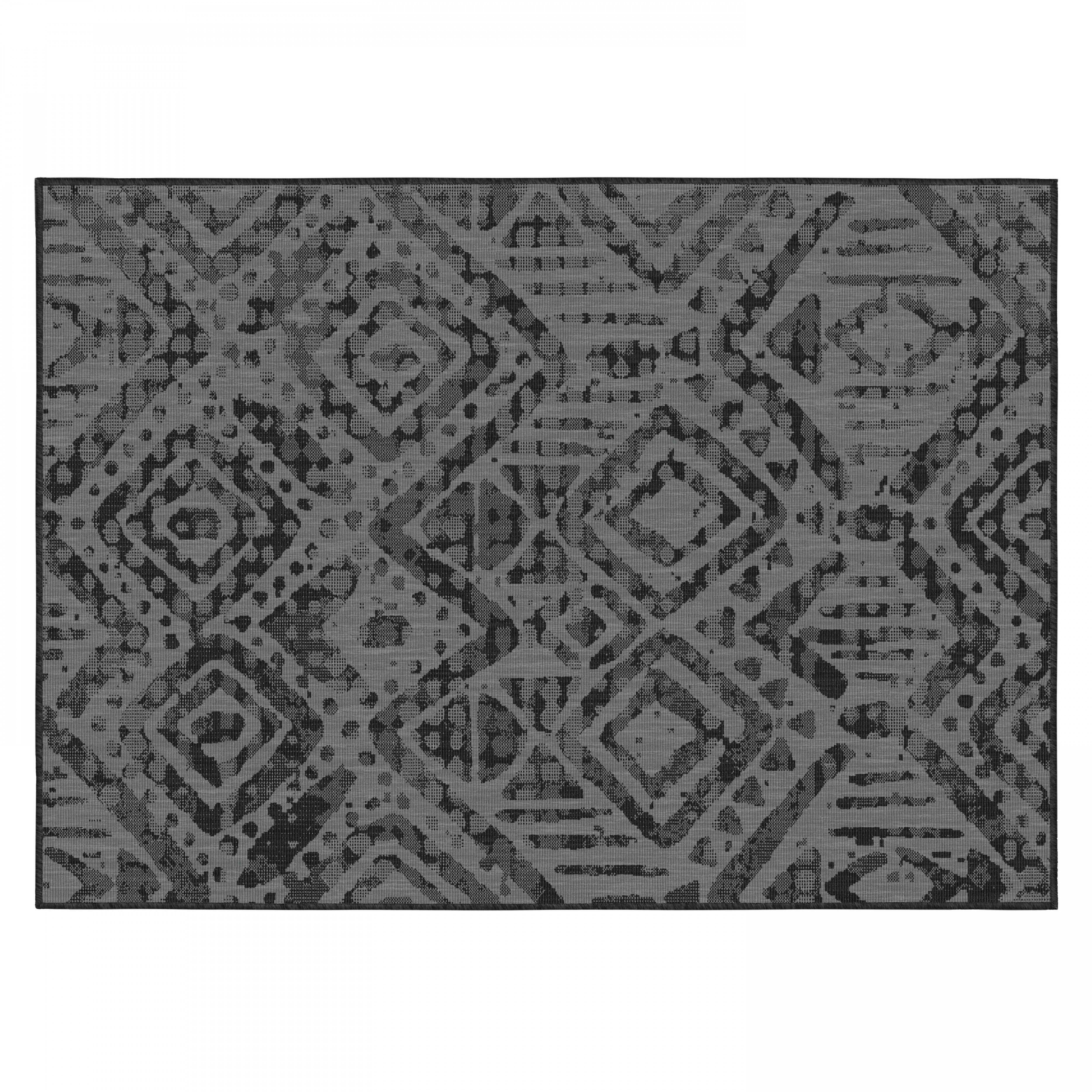 Oviala - Tapis d'extérieur en polypropylène 160 x 230 cm noir Kano - Oviala - Imagen 3