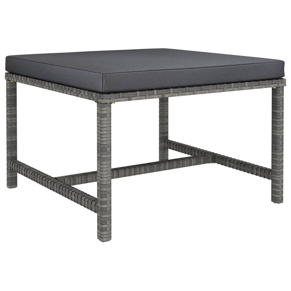 Helloshop26 - Salon de jardin meuble d'extérieur ensemble de mobilier 5 pièces avec coussins résine tressée gris - Imagen 6
