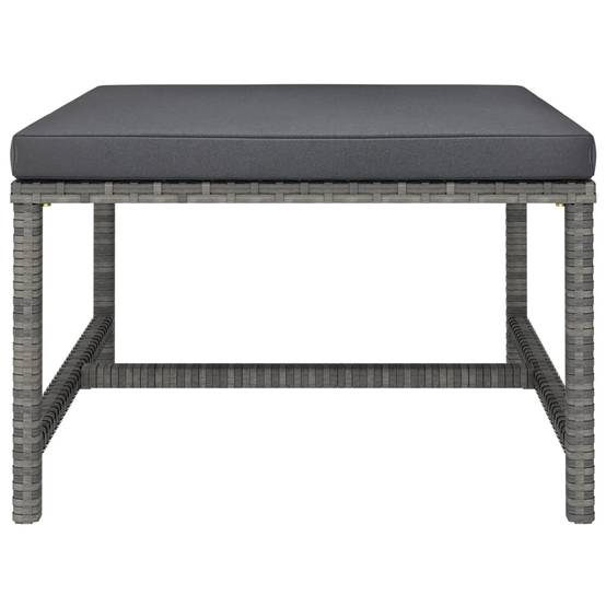 Helloshop26 - Salon de jardin meuble d'extérieur ensemble de mobilier 5 pièces avec coussins résine tressée gris - Imagen 7