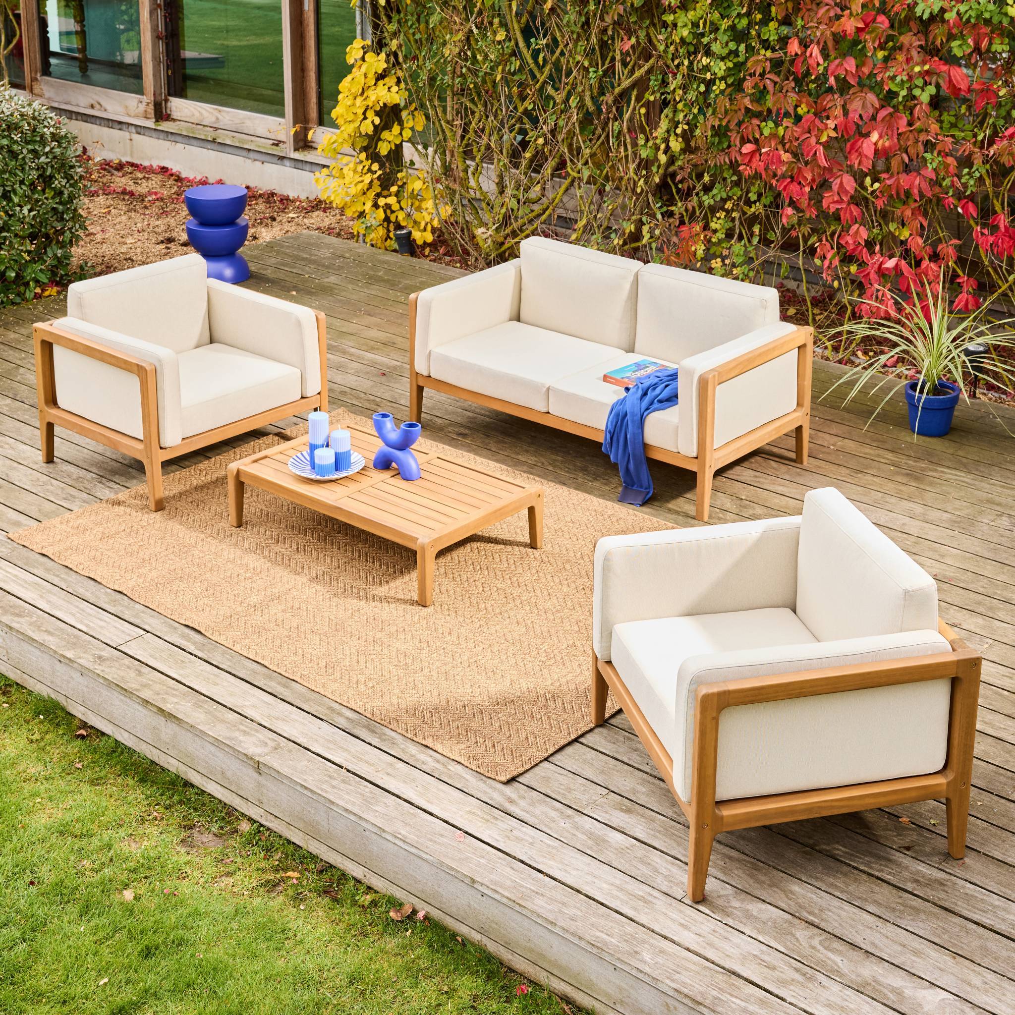 sweeek - Salon de jardin bois d'acacia 4 places naturel - Oruni | sweeek - Image 3