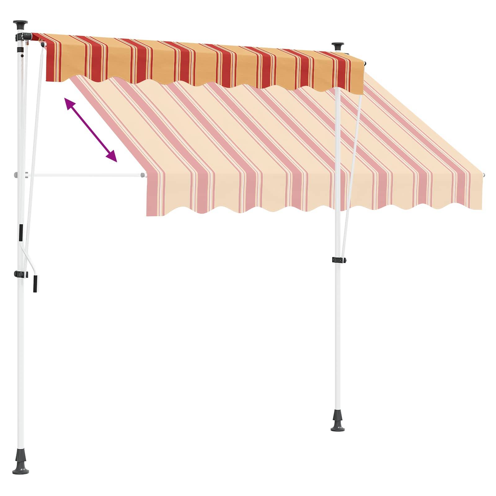 ComfortXL - Store banne rétractable manuel polyester PU jardin terrasse ombrage Gris clair 400cm - ComfortXL Outdoor Living - Image 6