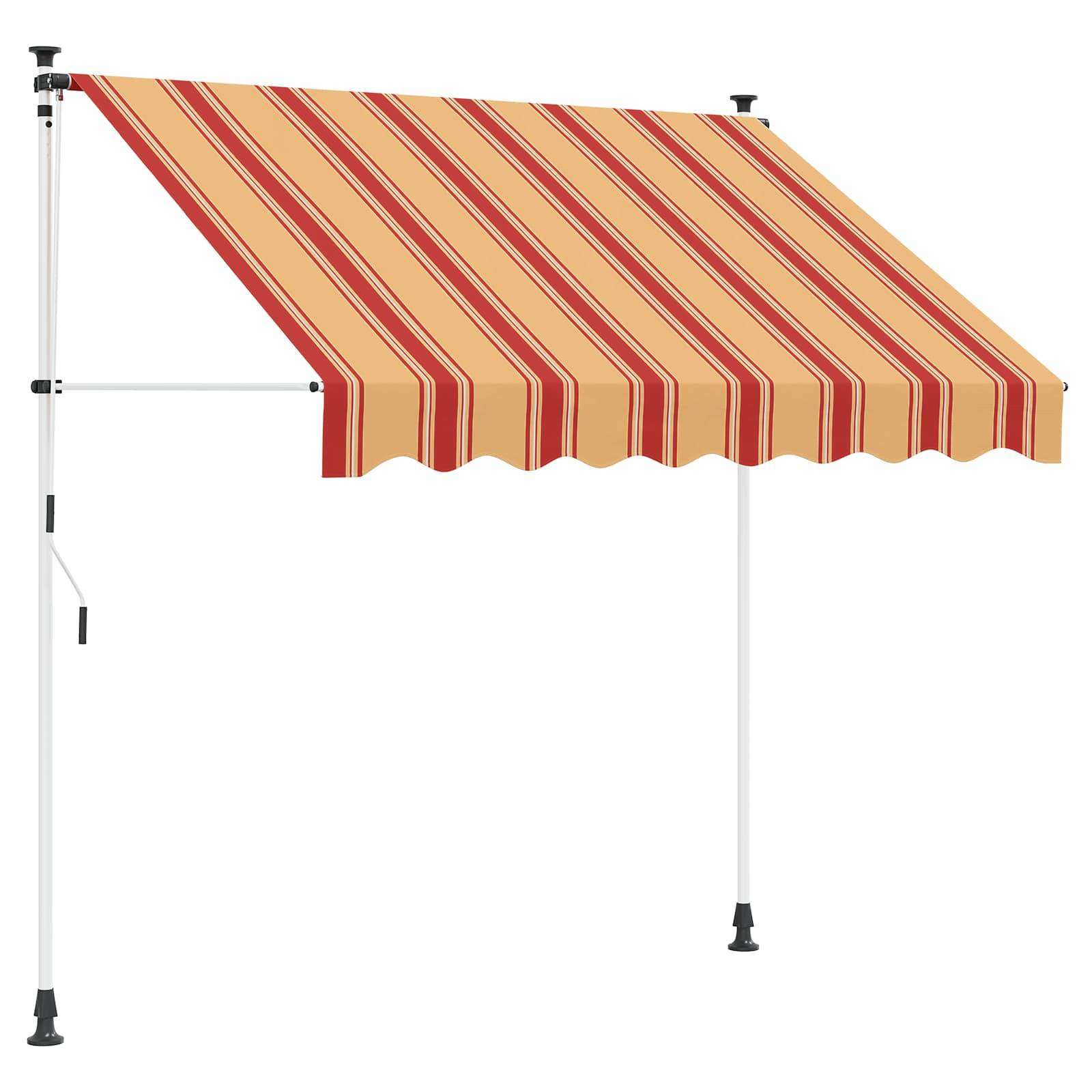 ComfortXL - Store banne rétractable manuel polyester PU jardin terrasse ombrage Gris clair 400cm - ComfortXL Outdoor Living - Image 1