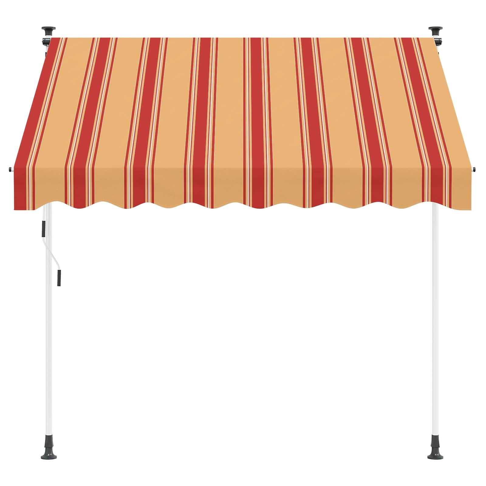 ComfortXL - Store banne rétractable manuel polyester PU jardin terrasse ombrage Gris clair 400cm - ComfortXL Outdoor Living - Image 2