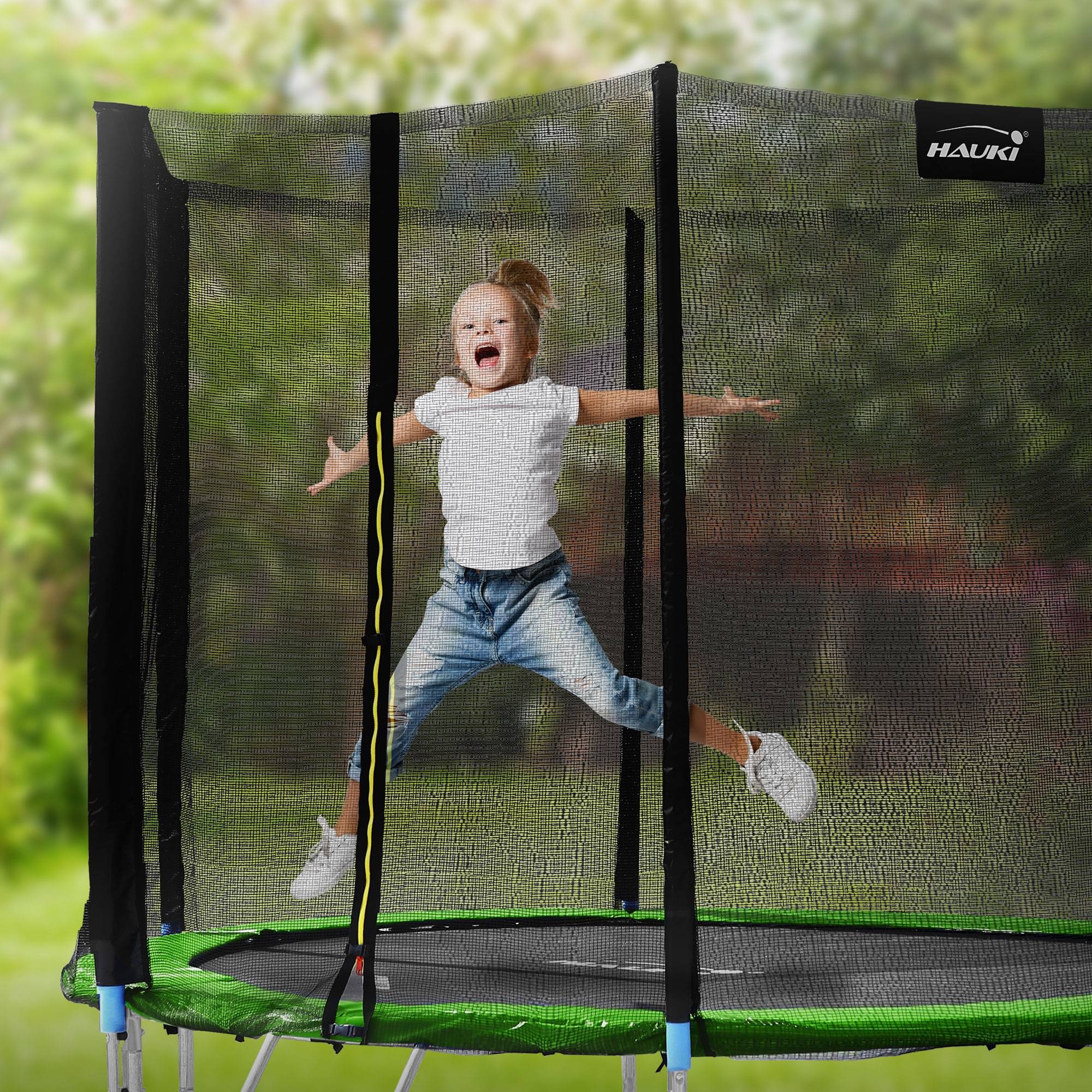 Trampoline de jardin avec filet de sécurité et échelle set complet vert Ø 305 cm - Imagen 10