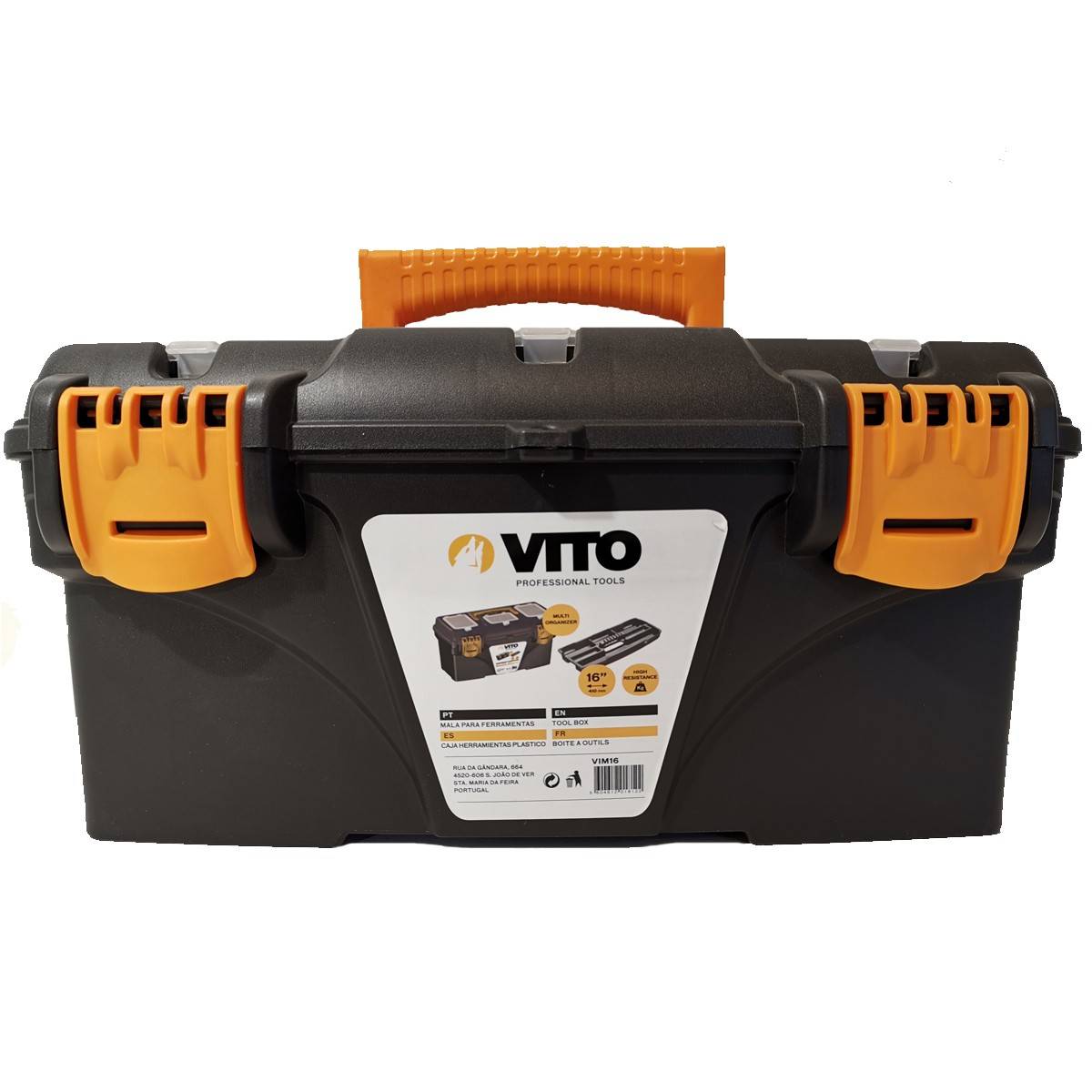 Boite à outils 16" Mallette de bricolage 410 x 209 x 195 mm 2 organiseurs et porte outils Amovible VITO - Imagen 1