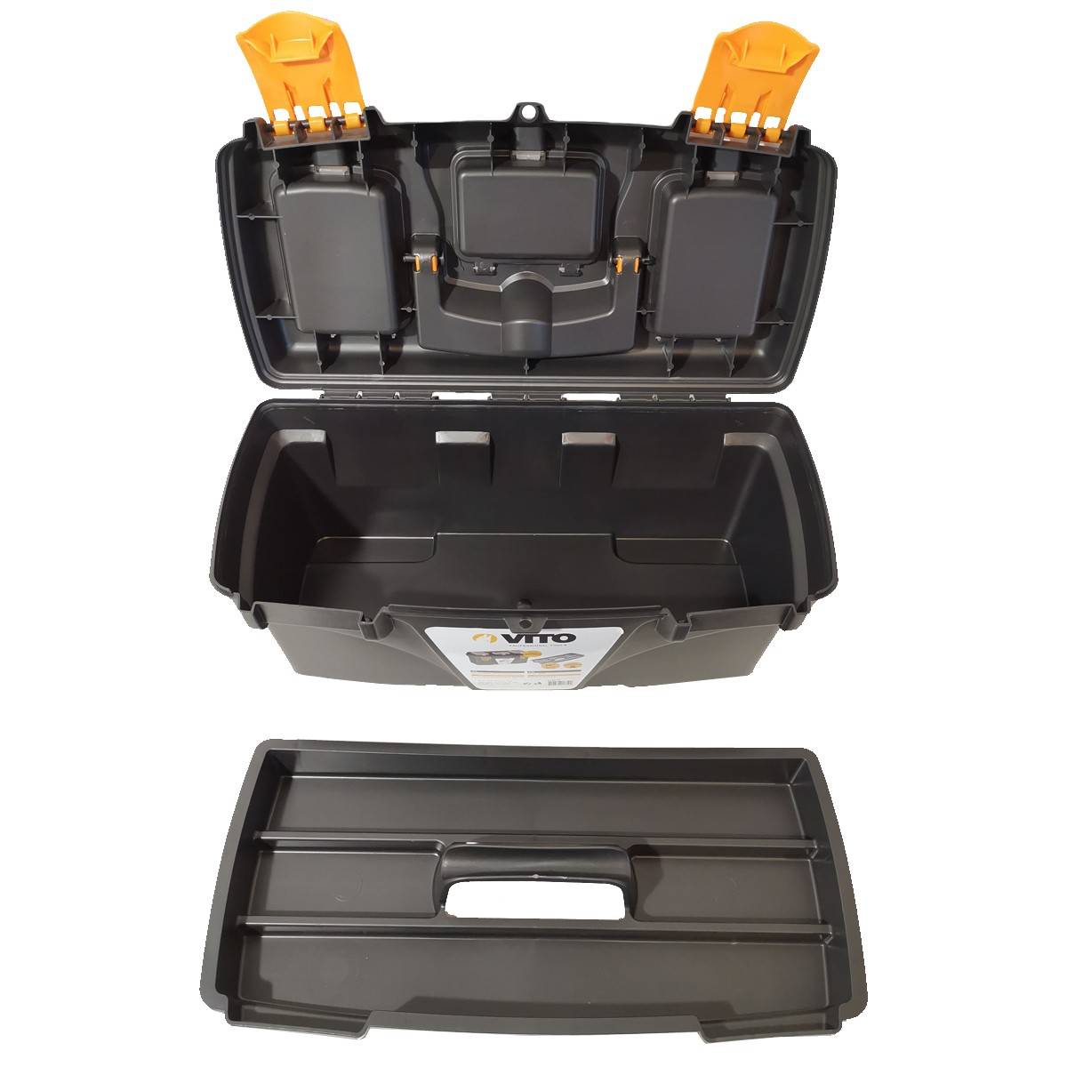 Boite à outils 16" Mallette de bricolage 410 x 209 x 195 mm 2 organiseurs et porte outils Amovible VITO - Imagen 5