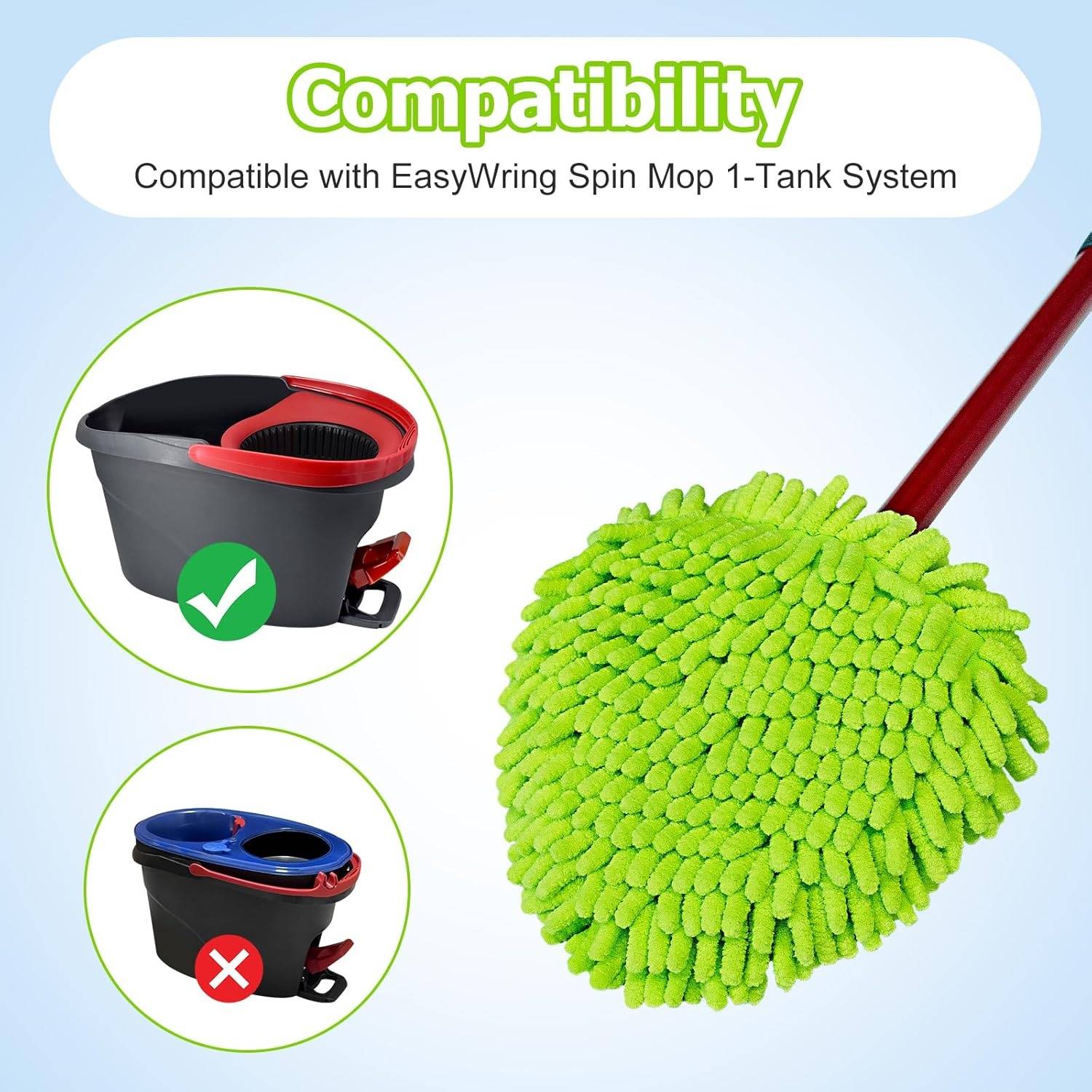 Têtes de Remplacement pour Mop Compatible O-cedar Easy Wring 1-Tank (4 Pièces) -IntiMeg - Image 7