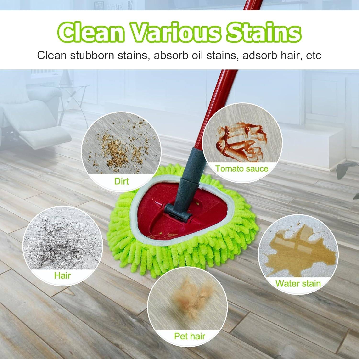 Têtes de Remplacement pour Mop Compatible O-cedar Easy Wring 1-Tank (4 Pièces) -IntiMeg - Image 5