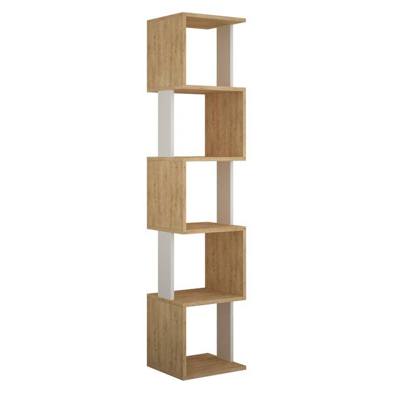 bibliothèque colonne bois blanc 35x30x161 cm - Image 1