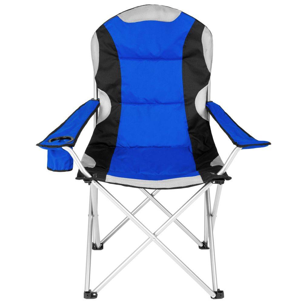 Helloshop26 - Lot de 2 chaises pliantes camping jardin avec rembourrage bleu - Imagen 4