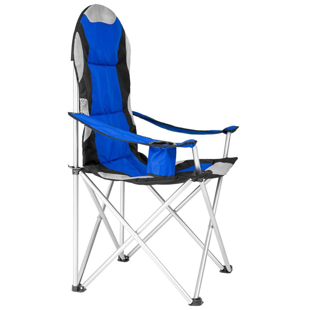 Helloshop26 - Lot de 2 chaises pliantes camping jardin avec rembourrage bleu - Imagen 5