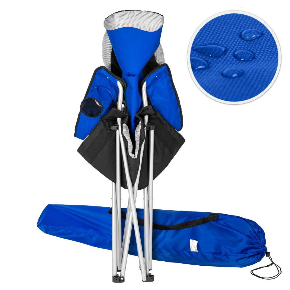 Helloshop26 - Lot de 2 chaises pliantes camping jardin avec rembourrage bleu - Imagen 3