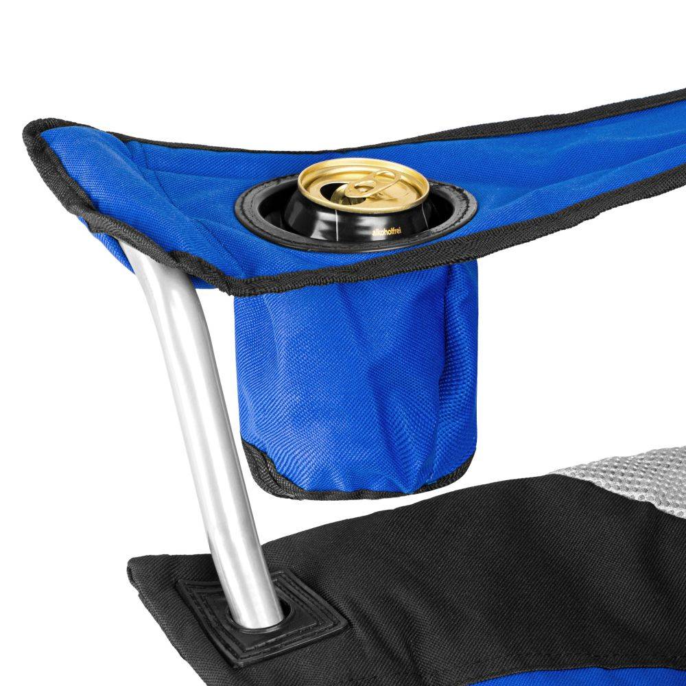 Helloshop26 - Lot de 2 chaises pliantes camping jardin avec rembourrage bleu - Imagen 2