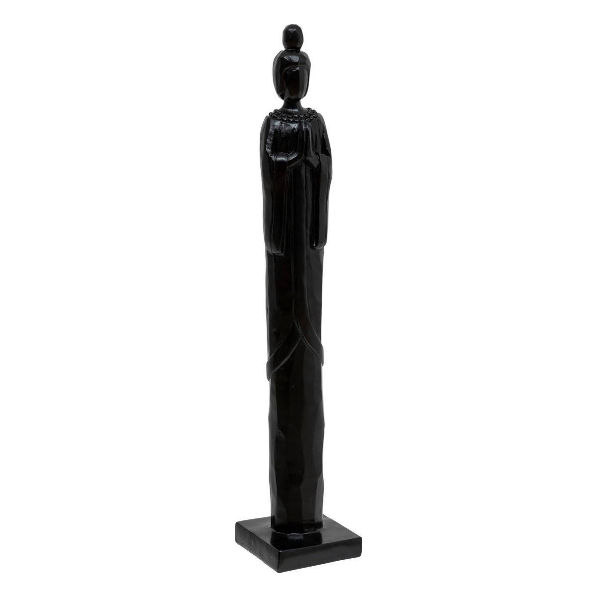 Objet déco Statuette Femme en résine Noir mat finement sculptée H 58 cm - Imagen 1
