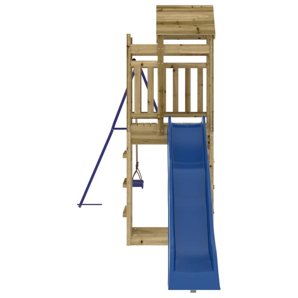 Helloshop26 - Aire de jeux d'extérieur balançoires toboggan portiques robuste jeux jardin 422 x 185 x 239 cm bois de pin imprégné - Imagen 5