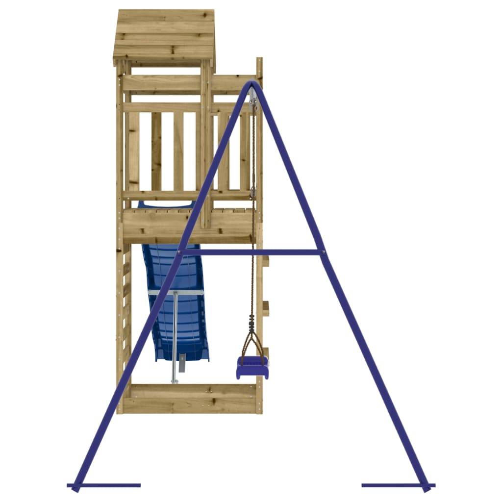 Helloshop26 - Aire de jeux d'extérieur balançoires toboggan portiques robuste jeux jardin 422 x 185 x 239 cm bois de pin imprégné - Imagen 4