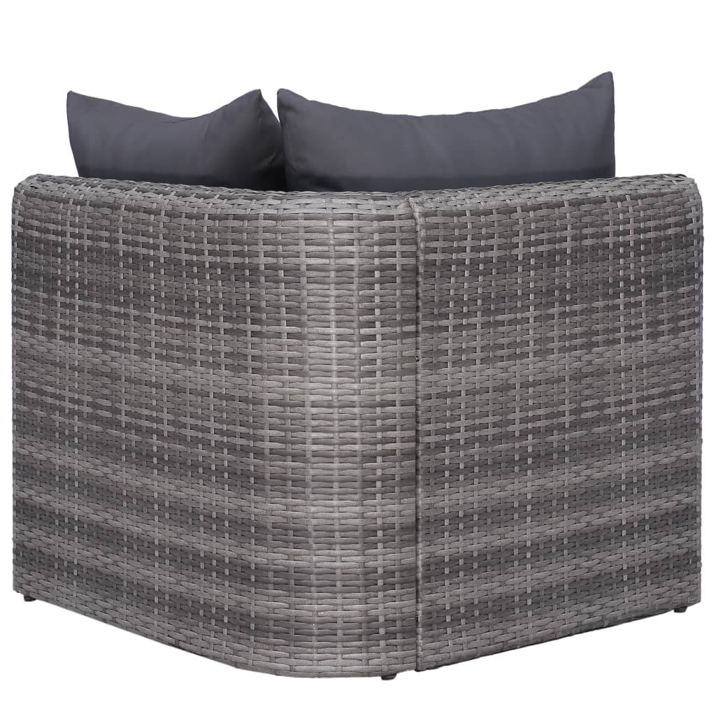 Helloshop26 - Salon de jardin meuble d'extérieur ensemble de mobilier 8 pièces avec coussins résine tressée gris - Imagen 5