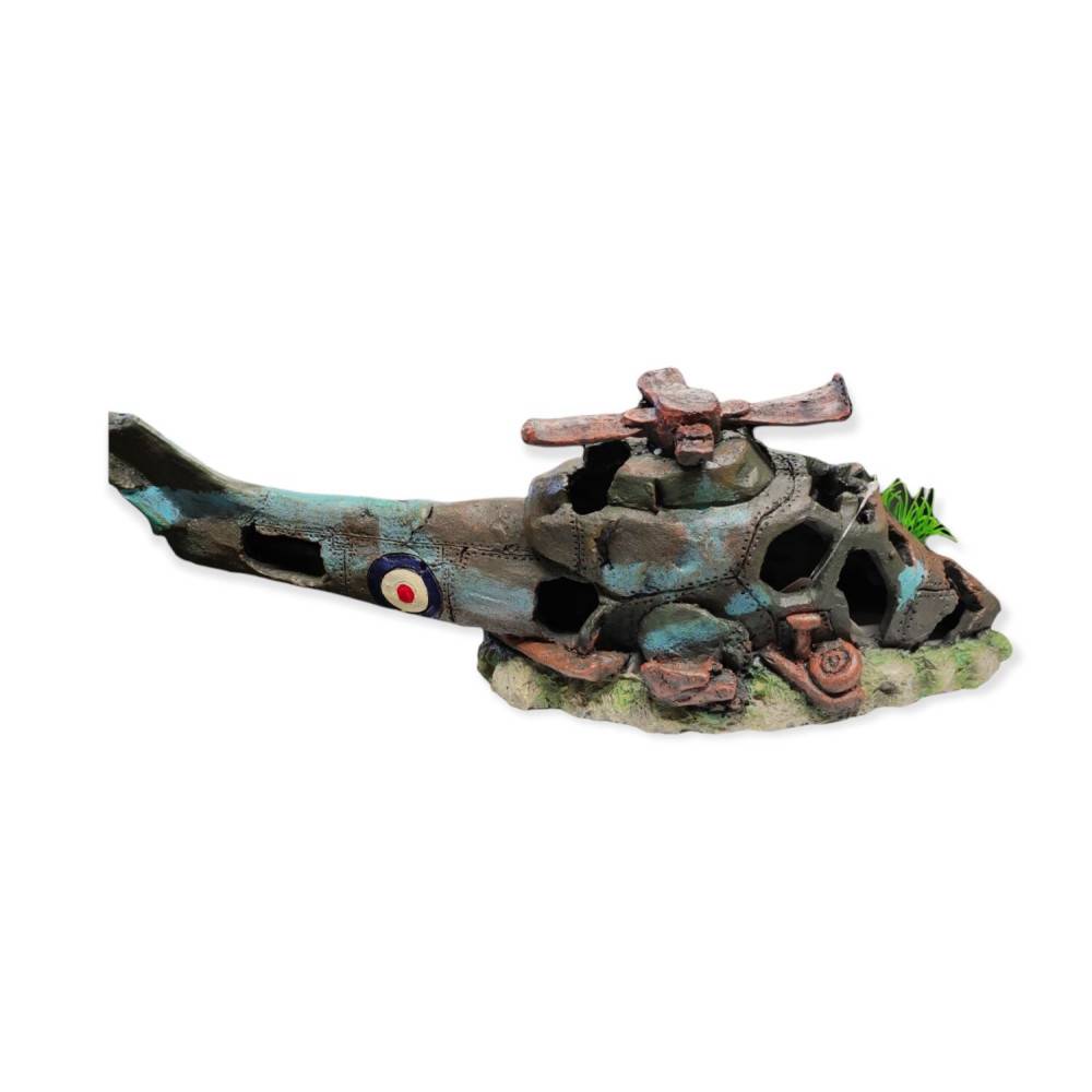 Hélicoptère AZUR, 38.5 x 13 x 15 cm, décoration aquarium. - Image 2