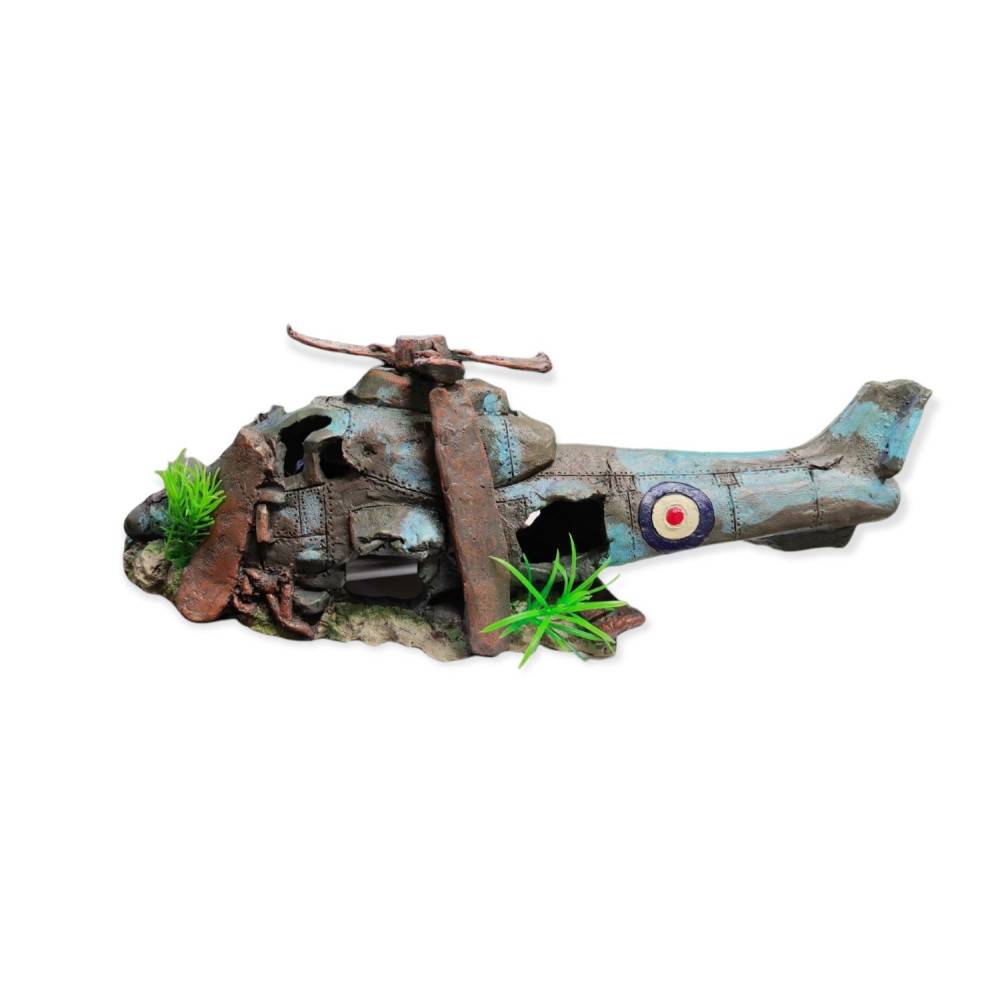 Hélicoptère AZUR, 38.5 x 13 x 15 cm, décoration aquarium. - Image 1