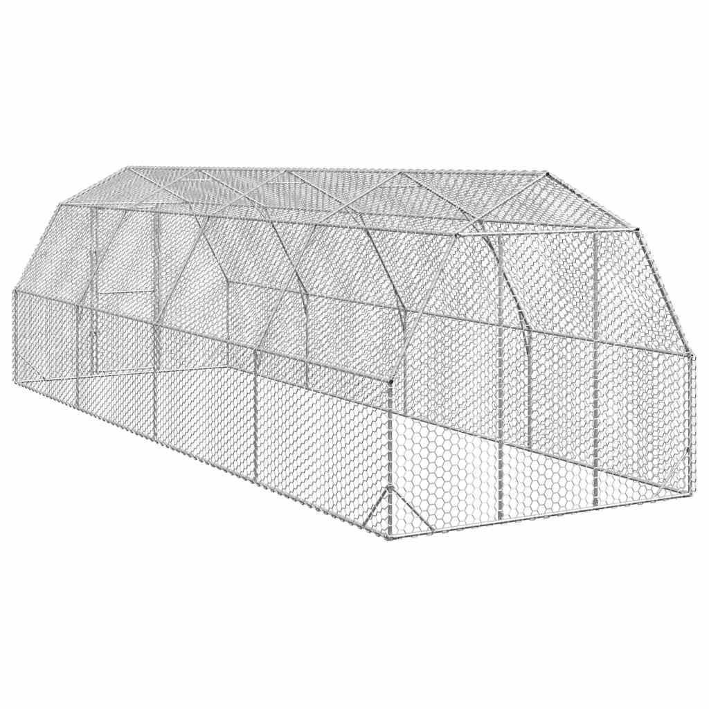 Enclos poulailler extérieur 20 m² acier galvanisé parc grillagé volailles Argent – ComfortXL Outdoor Living - Image 5