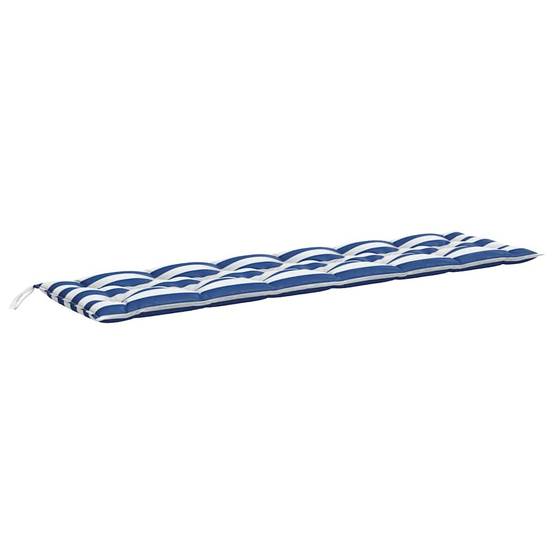 Coussins de banc de jardin lot de 2 | Coussins d'extérieur rayures bleues et blanches Maison Chic - Image 4