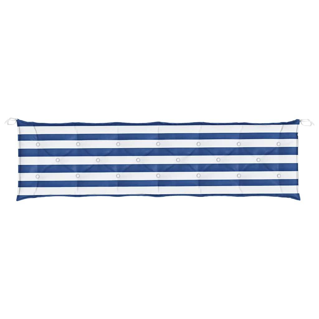 Coussins de banc de jardin lot de 2 | Coussins d'extérieur rayures bleues et blanches Maison Chic - Image 5