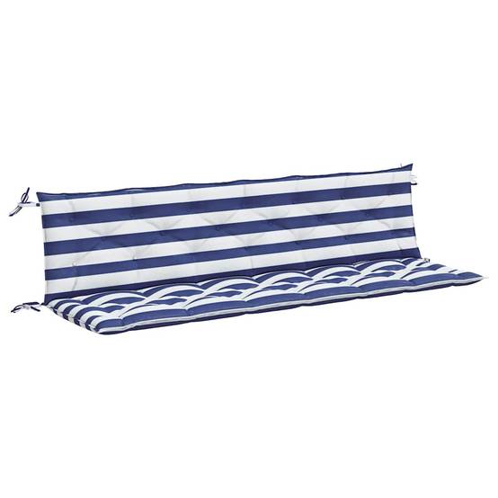 Coussins de banc de jardin lot de 2 | Coussins d'extérieur rayures bleues et blanches Maison Chic - Image 1