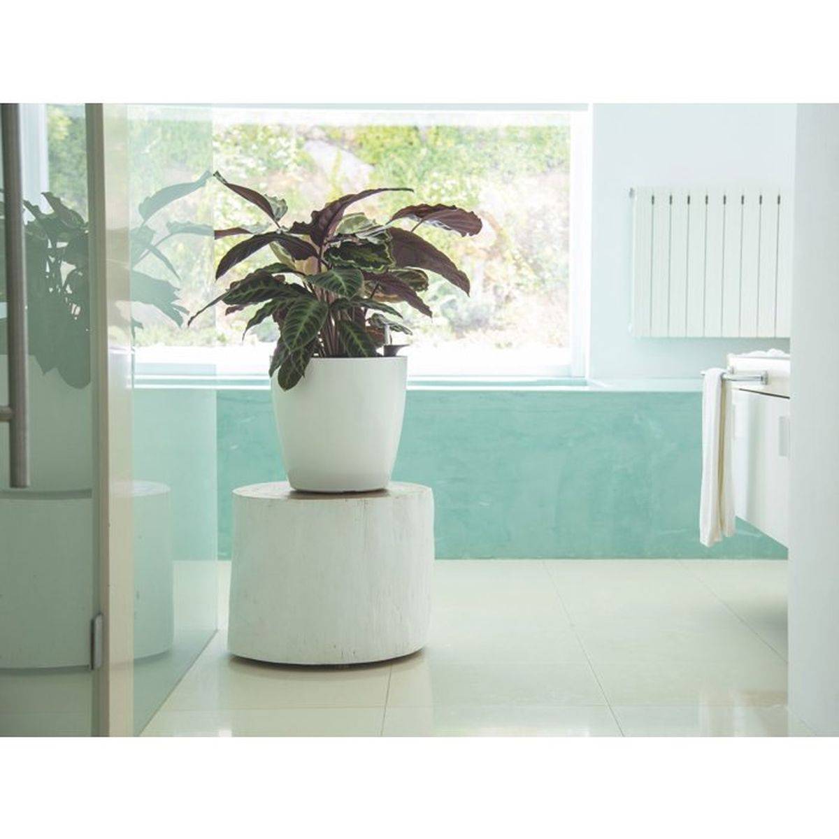 Artevasi - Pot de fleurs auto-arrosant San Remo SWS 42 BR, plastique blanc résistant aux UV, 42,3 L - ARTEVASI - Imagen 3