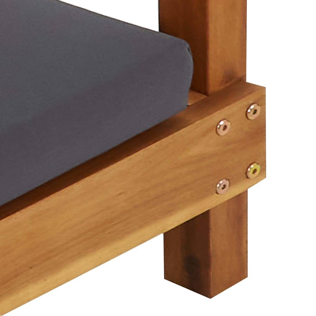 Vidaxl - Chaise longue double avec rideaux et coussins Bois d'acacia vidaXL 310319 - Imagen 5