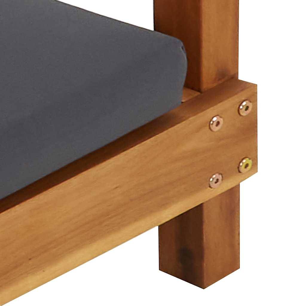 Vidaxl - Chaise longue double avec rideaux et coussins Bois d'acacia vidaXL 310319 - Imagen 10