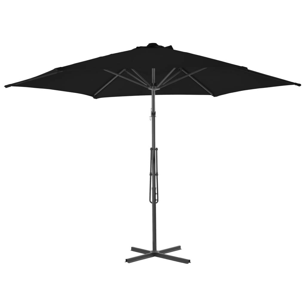 Helloshop26 - Parasol d'extérieur avec mât en acier 300 x 230 cm noir - Imagen 3