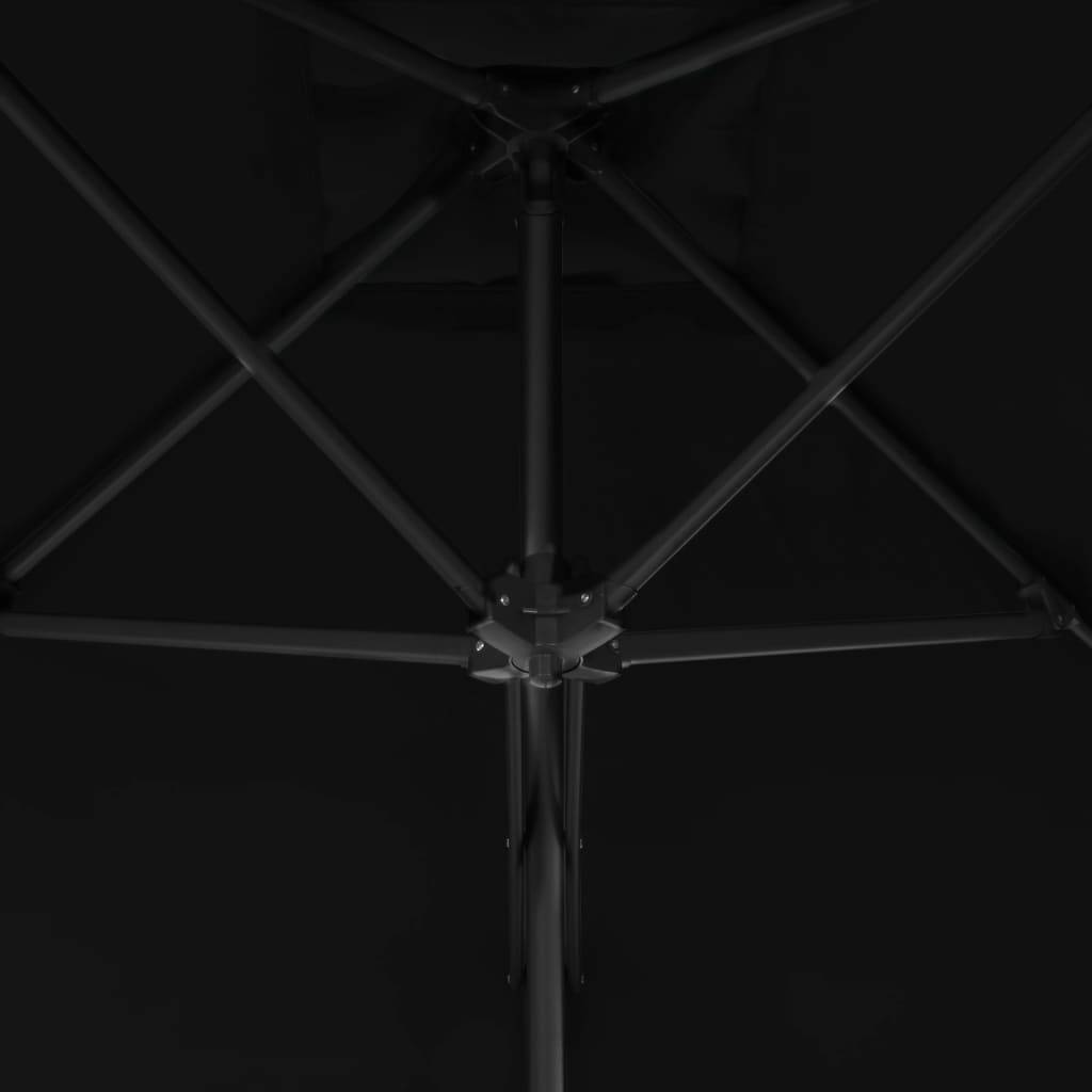 Helloshop26 - Parasol d'extérieur avec mât en acier 300 x 230 cm noir - Imagen 5