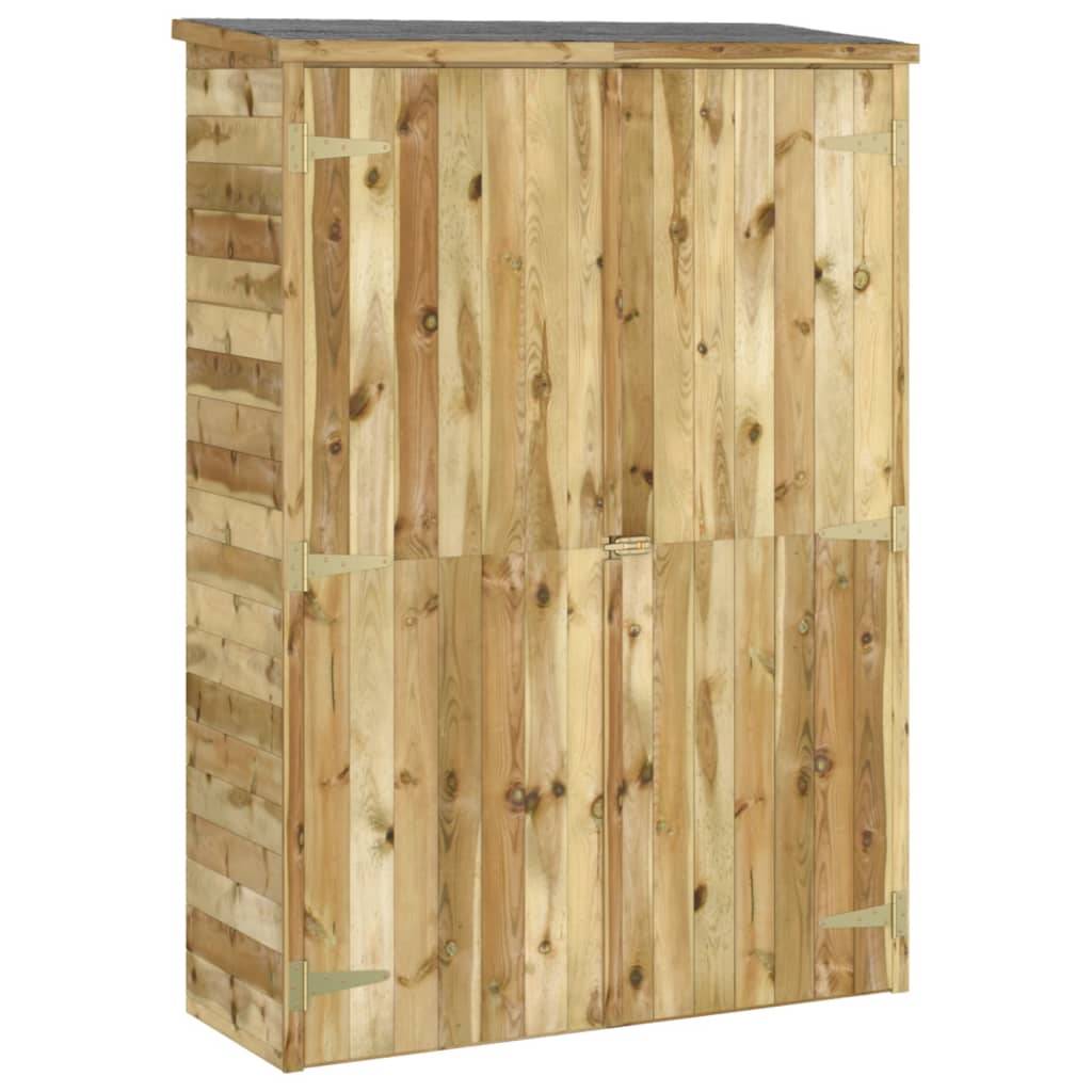 Helloshop26 - Abri de jardin cabane cabanon maison de stockage remise extérieur hangar outils robuste 123 x 45 x 171 cm Bois de pin imprégné marron - Imagen 1