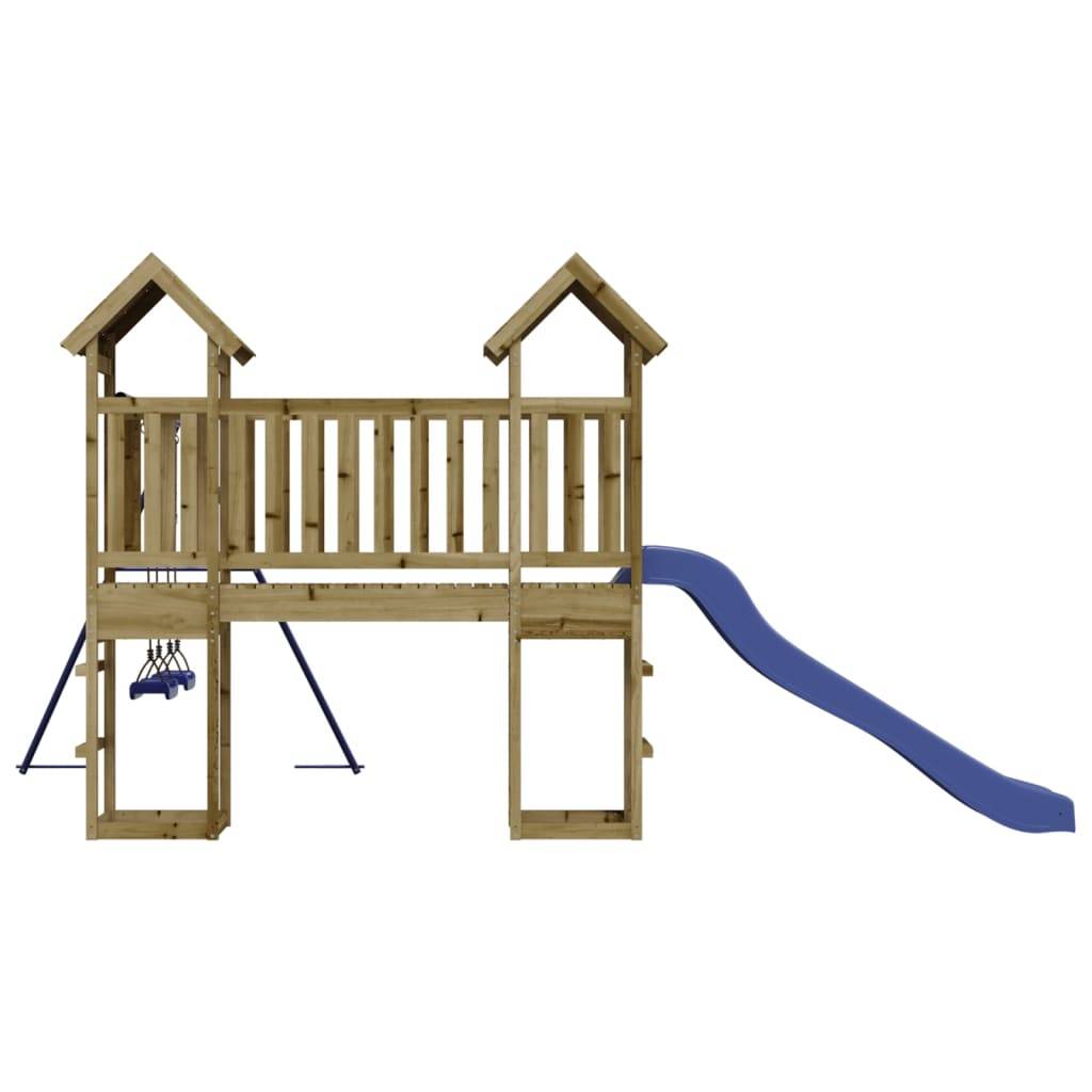 Helloshop26 - Aire de jeux d'extérieur balançoires toboggan portiques robuste jeux jardin 308 x 461 x 207 cm bois de pin imprégné - Imagen 4