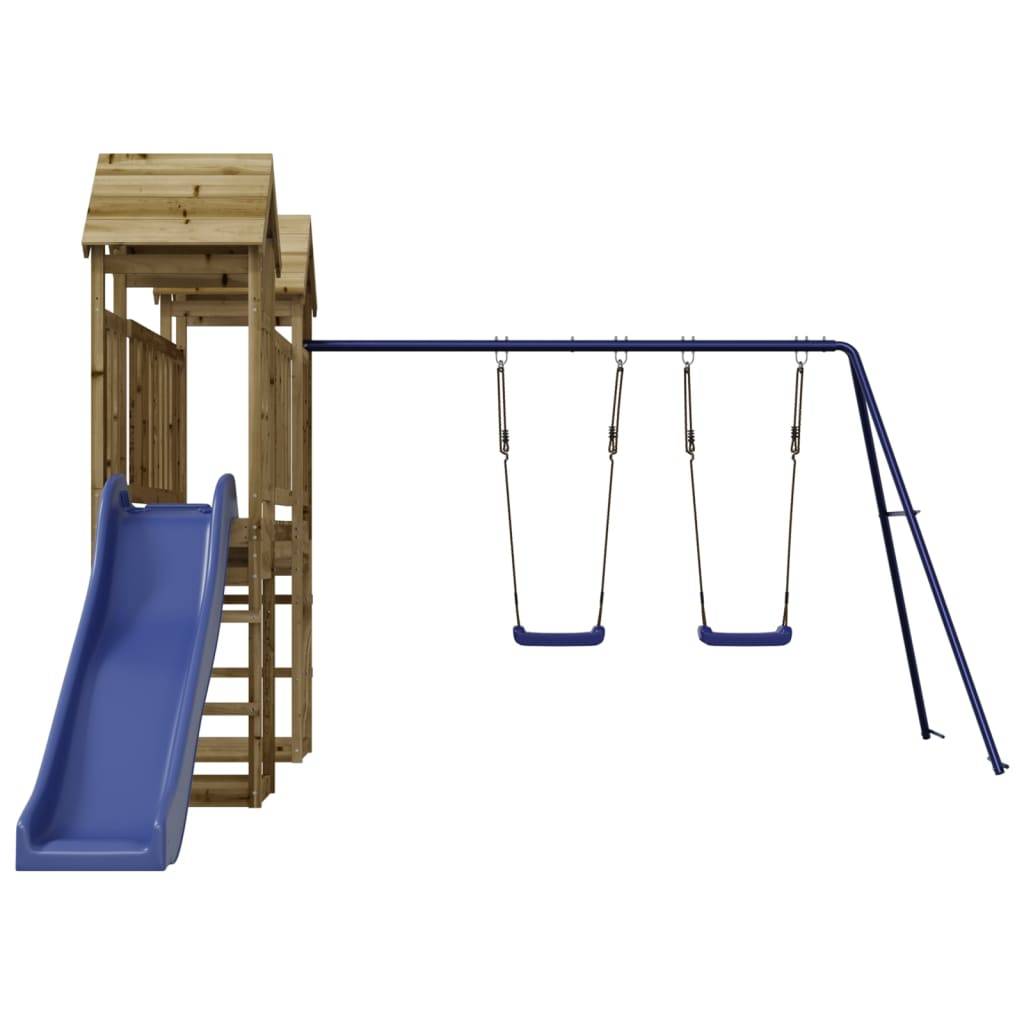 Helloshop26 - Aire de jeux d'extérieur balançoires toboggan portiques robuste jeux jardin 308 x 461 x 207 cm bois de pin imprégné - Imagen 3