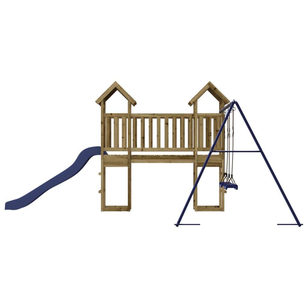 Helloshop26 - Aire de jeux d'extérieur balançoires toboggan portiques robuste jeux jardin 308 x 461 x 207 cm bois de pin imprégné - Imagen 5
