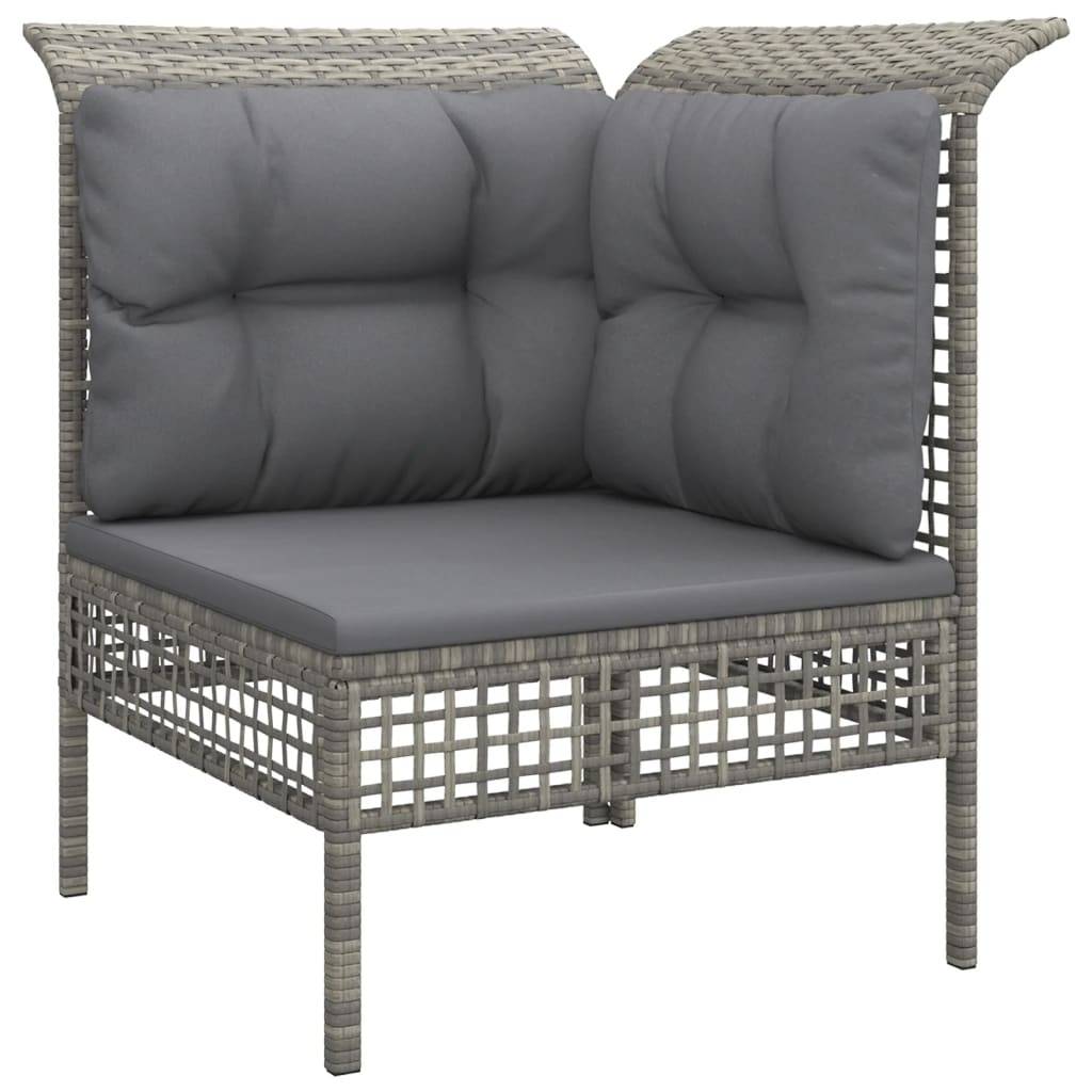 Helloshop26 - Salon de jardin meuble d'extérieur ensemble de mobilier 6 pièces avec coussins gris résine tressée - Imagen 2