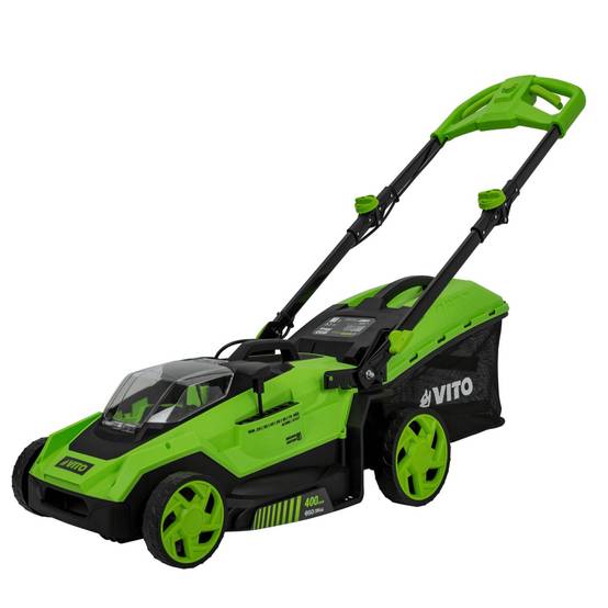 Tondeuse à gazon 40V -2 Batteries lithium 2.0Ah Chargeur Double Moteur Brushless Gazon 500m2 VITO - Imagen 6