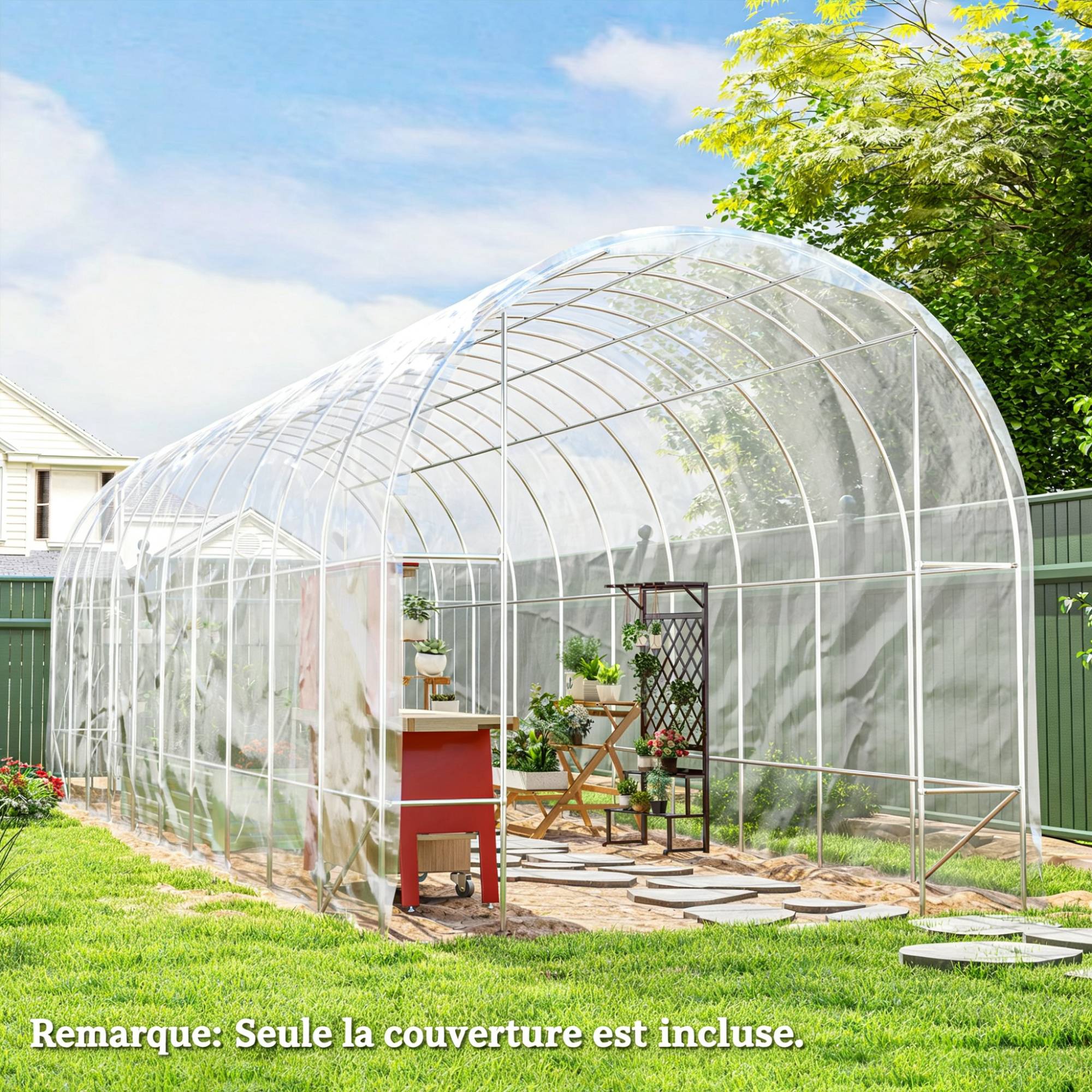 Bâche de serre extra épaisse 8x10m, film de jardin imperméable à l'eau avec protection contre les UV - Image 5