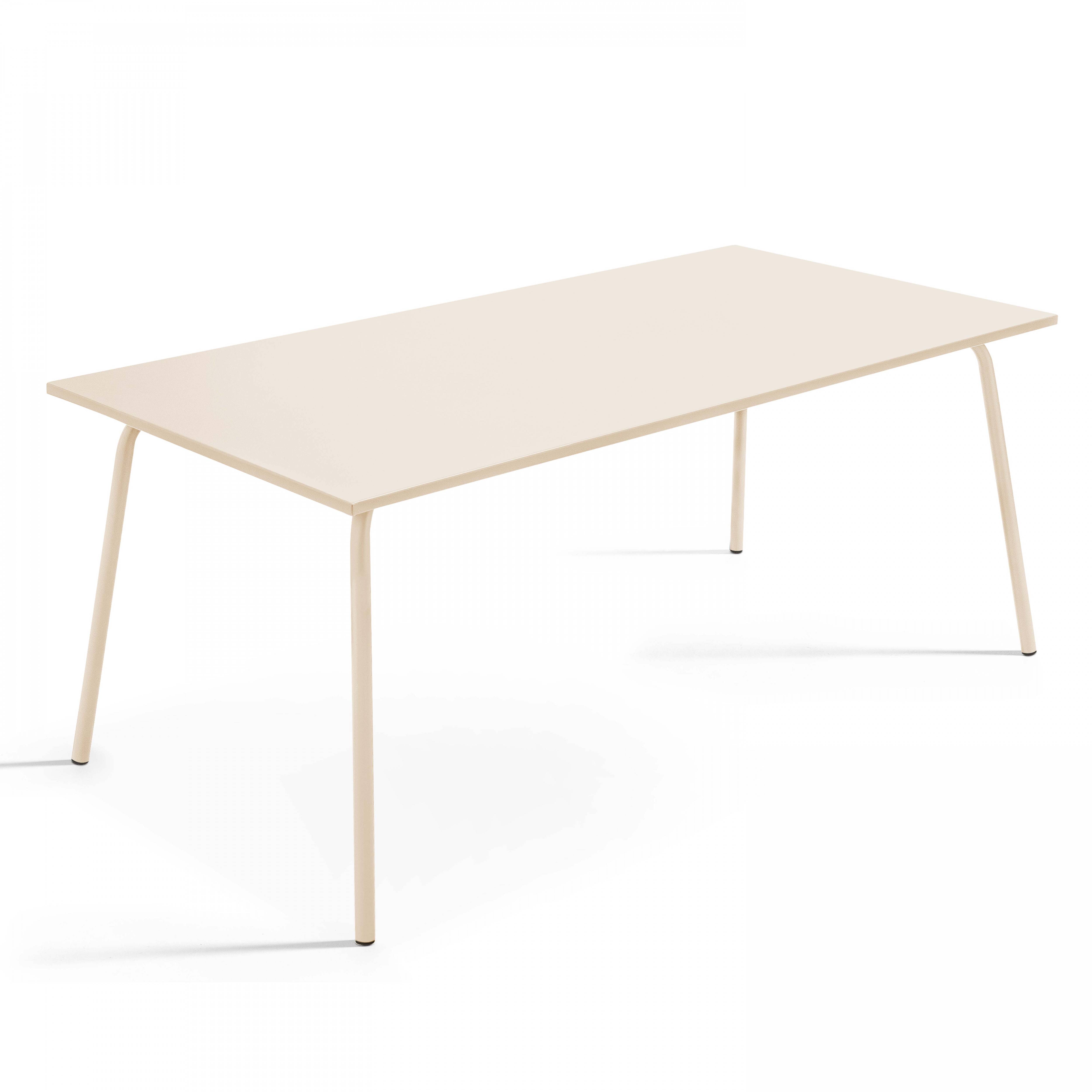Oviala - Ensemble table de jardin et 6 chaises en métal ivoire Palavas - Oviala - Imagen 5