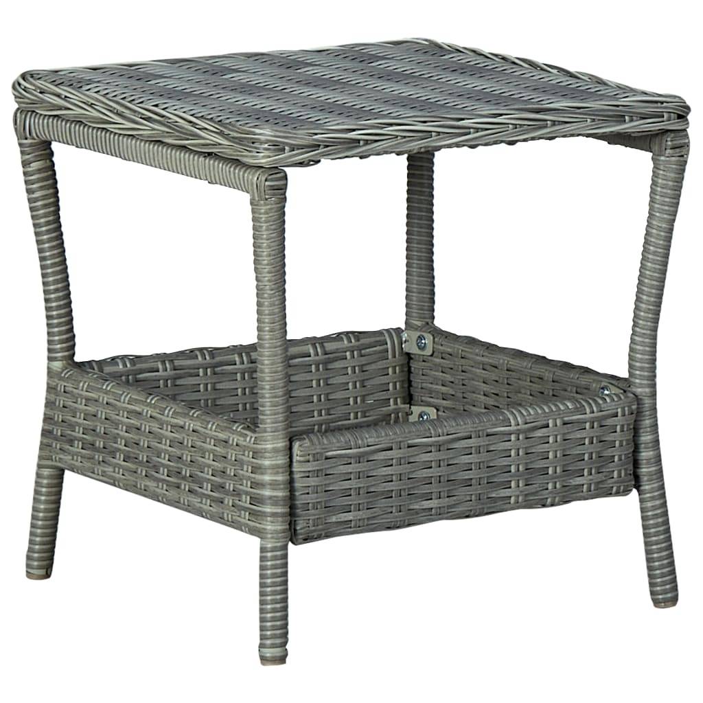 Vidaxl - Table de jardin Gris clair 45x45x46,5 cm Résine tressée vidaXL 313307 - Imagen 1