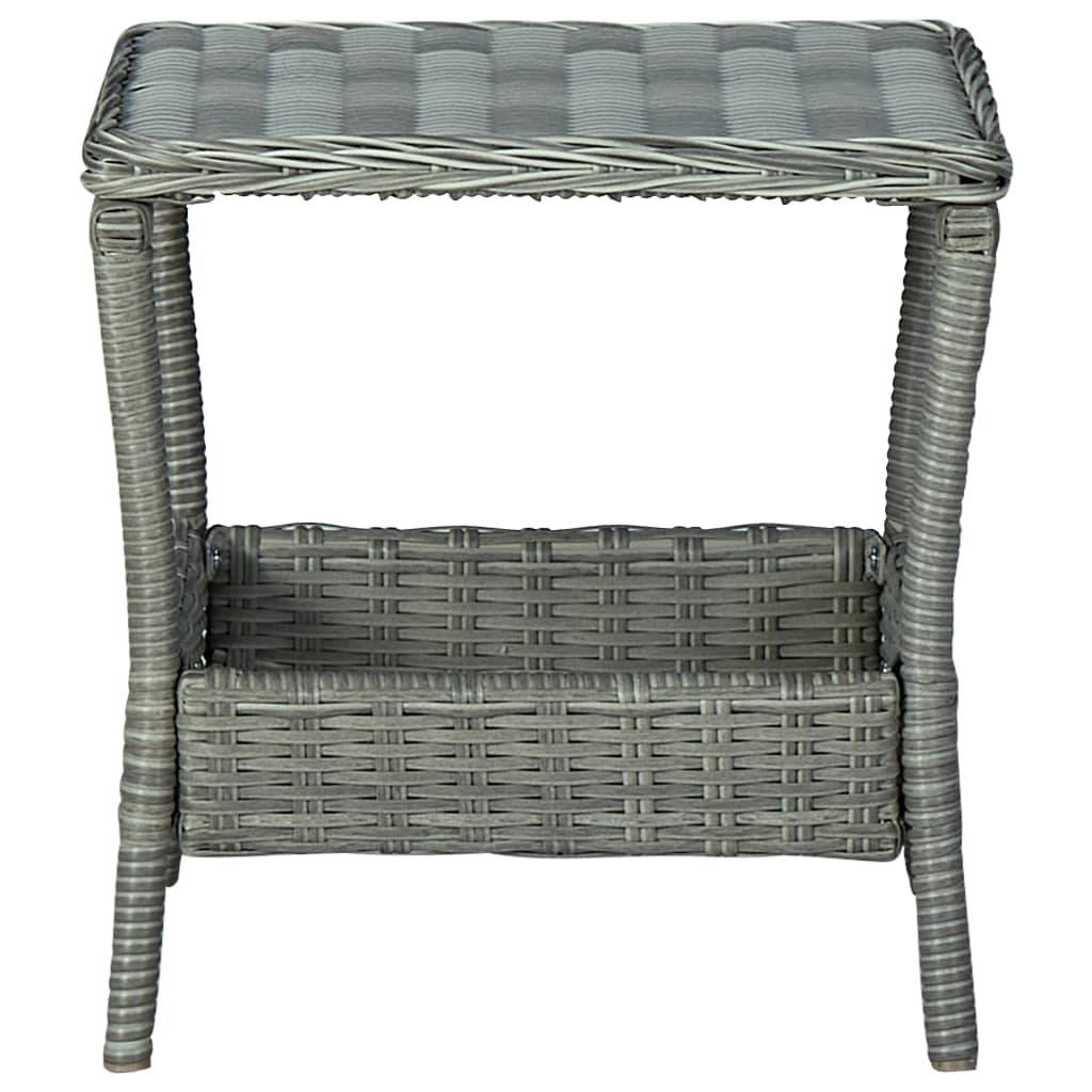 Vidaxl - Table de jardin Gris clair 45x45x46,5 cm Résine tressée vidaXL 313307 - Imagen 2