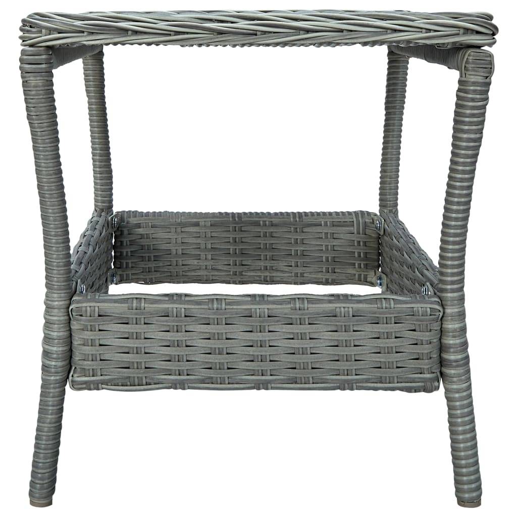 Vidaxl - Table de jardin Gris clair 45x45x46,5 cm Résine tressée vidaXL 313307 - Imagen 5