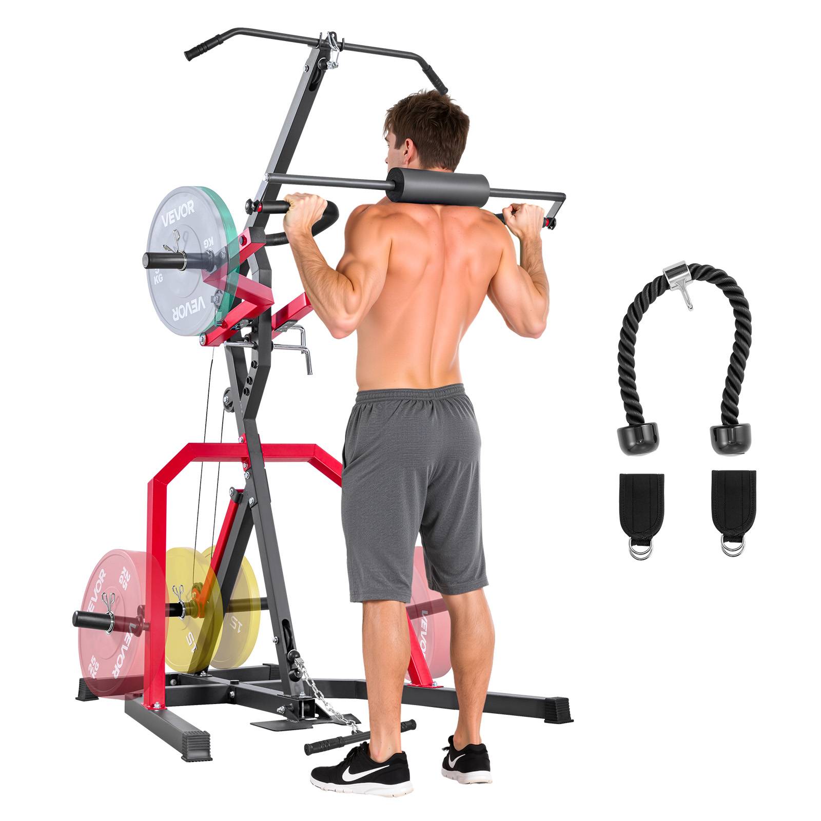 Vevor - VEVOR station de musculation à levier pour squats, tirage latéral et poulie basse 2:1, entraînement complet du corps à domicile - Image 1