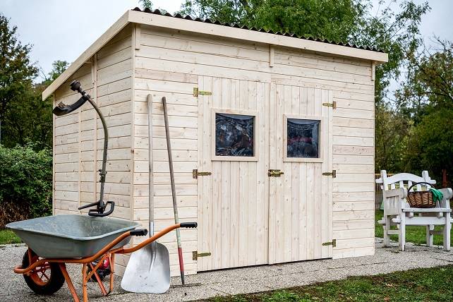 Habrita - Abri Panneau bois massif toit mono pente sans plancher / 16 mm / surface extérieure : 6,60 m2 / toiture plaques ondulées plus grande longévité - Imagen 2