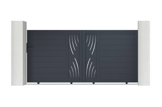 Casanoov Portail coulissant 3 m VELETA H.140 cm aluminium gris - Image 1
